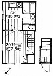 リーヴェルガーデン下北沢リリオ 1DKの間取図画像
