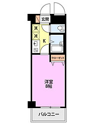 ドルトワール南笹口 1Kの間取図画像