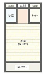 メゾンドマキ舟渡 1階ワンルームの間取り