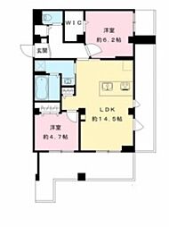 フリージアおおたかの森 3階2LDKの間取り