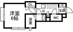 トラストヒルズ 1Kの間取図画像