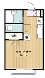 エステート南野 1階ワンルームの間取り