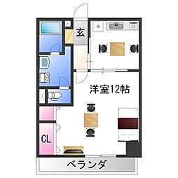 南海線 和歌山市駅 徒歩16分の賃貸マンション 10階1DKの間取り