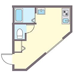 アーバンヴィラ亀有 2階ワンルームの間取り