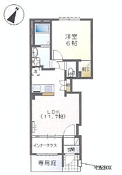 日野市西平山アパート 1LDKの間取図画像