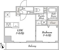 ルミーク根岸 7階1LDKの間取り