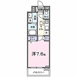 アーバンコート エフ 1Kの間取図画像