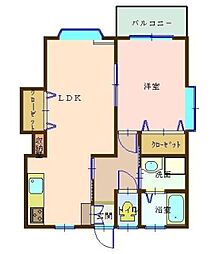 第1クイーンハイツ 1LDKの間取図画像