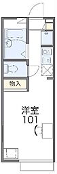 レオパレスフォーブル下馬 1Kの間取図画像