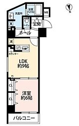 プレール・ドゥーク東向島 8階1LDKの間取り