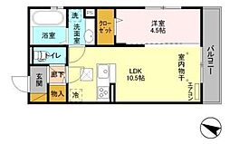 ソラーレ 弐番館 1階1LDKの間取り