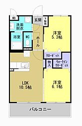 ラ・フレーズ 2LDKの間取図画像