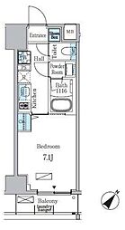 リビオメゾン日本橋浜町公園 9階1Kの間取り