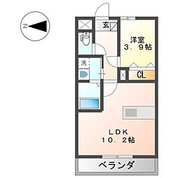 グランフェリシア 1LDKの間取図画像