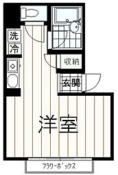 マンションKANNA1 2階1Kの間取り