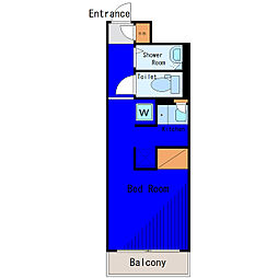 都営大江戸線 赤羽橋駅 徒歩3分の賃貸マンション 4階ワンルームの間取り