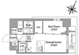 コンフォリア・リヴ新中野サウス 8階1DKの間取り