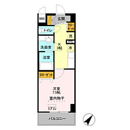 レッドウッド3 1Kの間取図画像
