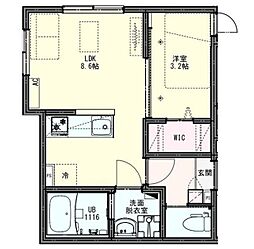 KEIAI RESIDENCE 上尾II 1LDKの間取図画像