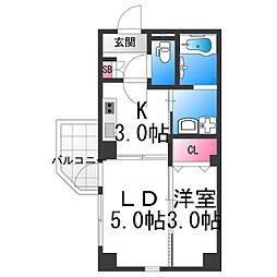 Sena Hills 堺 10階1LDKの間取り