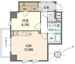 シュブラン大井町 5階1LDKの間取り