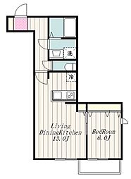 NCスクエア 2階1LDKの間取り