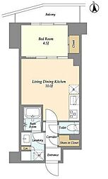 コンフォリア竹ノ塚イースト 7階1LDKの間取り