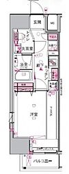 DUARES愛宕虎ノ門 1Kの間取図画像