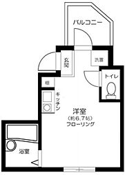 JR常磐線 亀有駅 徒歩9分の賃貸アパート 3階ワンルームの間取り