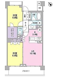 ブローテ大倉山 2LDKの間取図画像