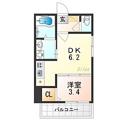 KayOto residence 久世上久世町 1階1DKの間取り
