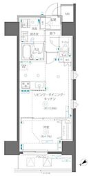 アルファレジデンシア南千住 8階1LDKの間取り