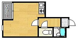 グローリー呉服町 ワンルームの間取図画像