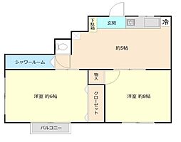 大森コーポ 4階2DKの間取り