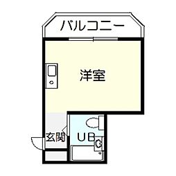 リバーフロントK・S ワンルームの間取図画像