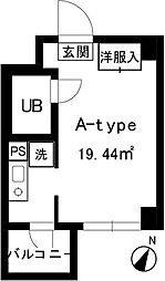 ブライトウエスト江田 ワンルームの間取図画像