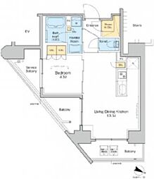 PROUDFLAT渋谷笹塚 1LDKの間取図画像