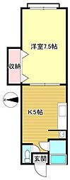 シャルトル 1Kの間取図画像