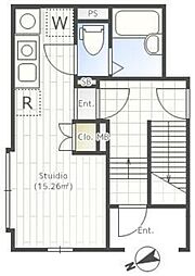 iON板橋前野町 4階ワンルームの間取り