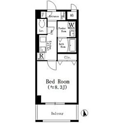 京阪本線 枚方市駅 徒歩6分の賃貸マンション 8階1Kの間取り