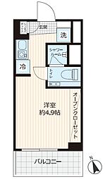 ステラコート横浜白楽 ワンルームの間取図画像
