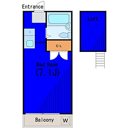 都営浅草線 西馬込駅 徒歩6分の賃貸アパート 3階ワンルームの間取り