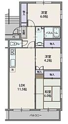 サンパークハイツ沼北E 3LDKの間取図画像
