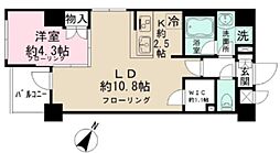 日本橋ROOTS 1LDKの間取図画像