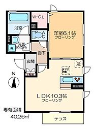 ペーシェ・スシーナ 1LDKの間取図画像