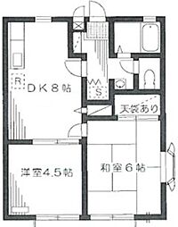 パークハイツ 2DKの間取図画像