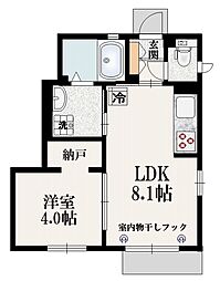 小田急小田原線 登戸駅 徒歩12分の賃貸アパート 1階1LDKの間取り