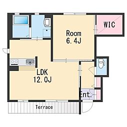 フローラ西浜 1階1LDKの間取り