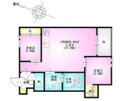 REGALEST KB 土呂駅前 2LDKの間取図画像