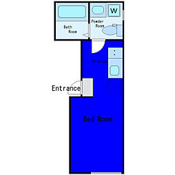 京急空港線 大鳥居駅 徒歩6分の賃貸アパート 1階ワンルームの間取り
